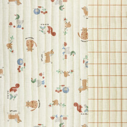 Doble Gasa acolchada estampada CAKETT 1J / JACQUES 6J Ecru / Camello